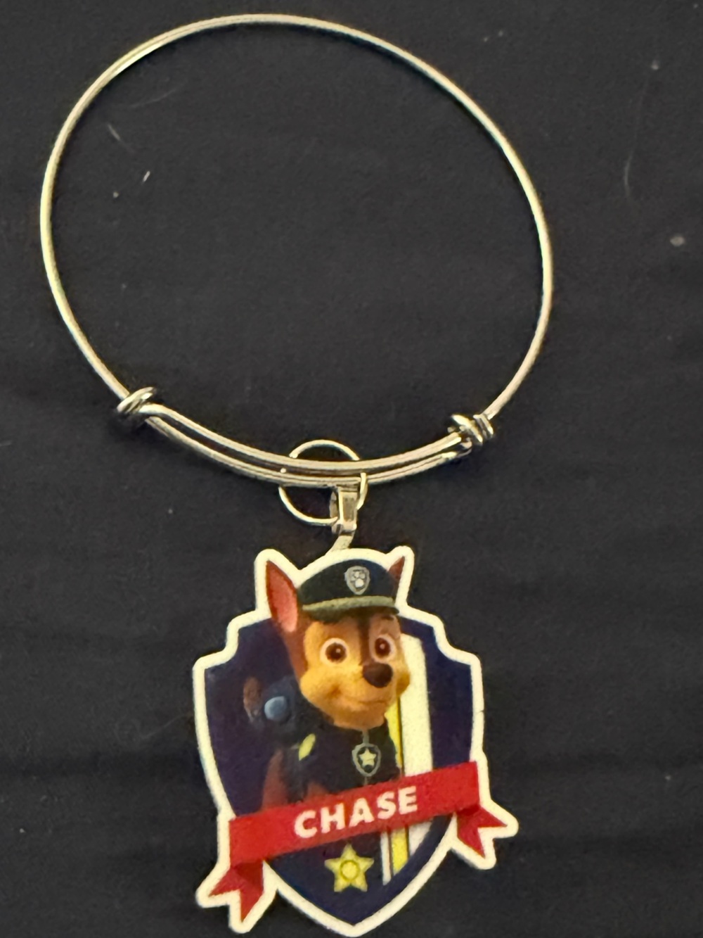 Charm Bracelet with Red & Blue Chase Badge Charm